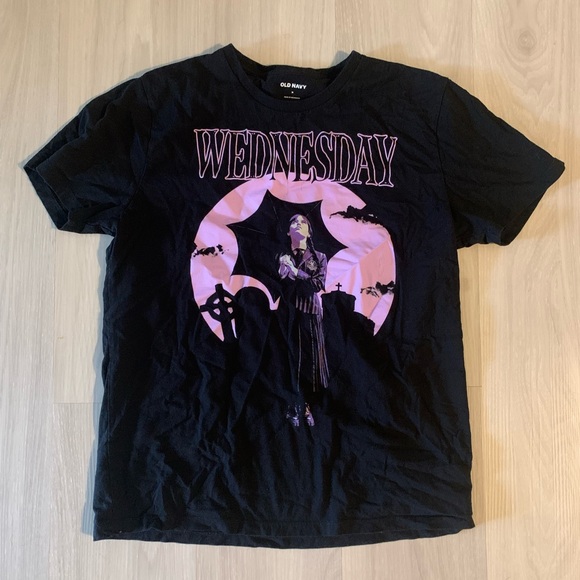 Wednesday Addams Black and Purple Graphic T Shirt 🖤 - Picture 1 of 9